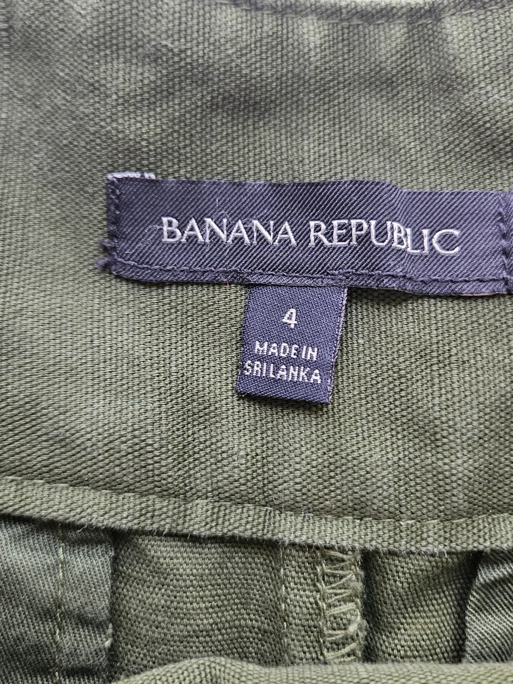 Banana Republic wide leg pleated culottes Womens 4 Olive Green Lagenlook Linen